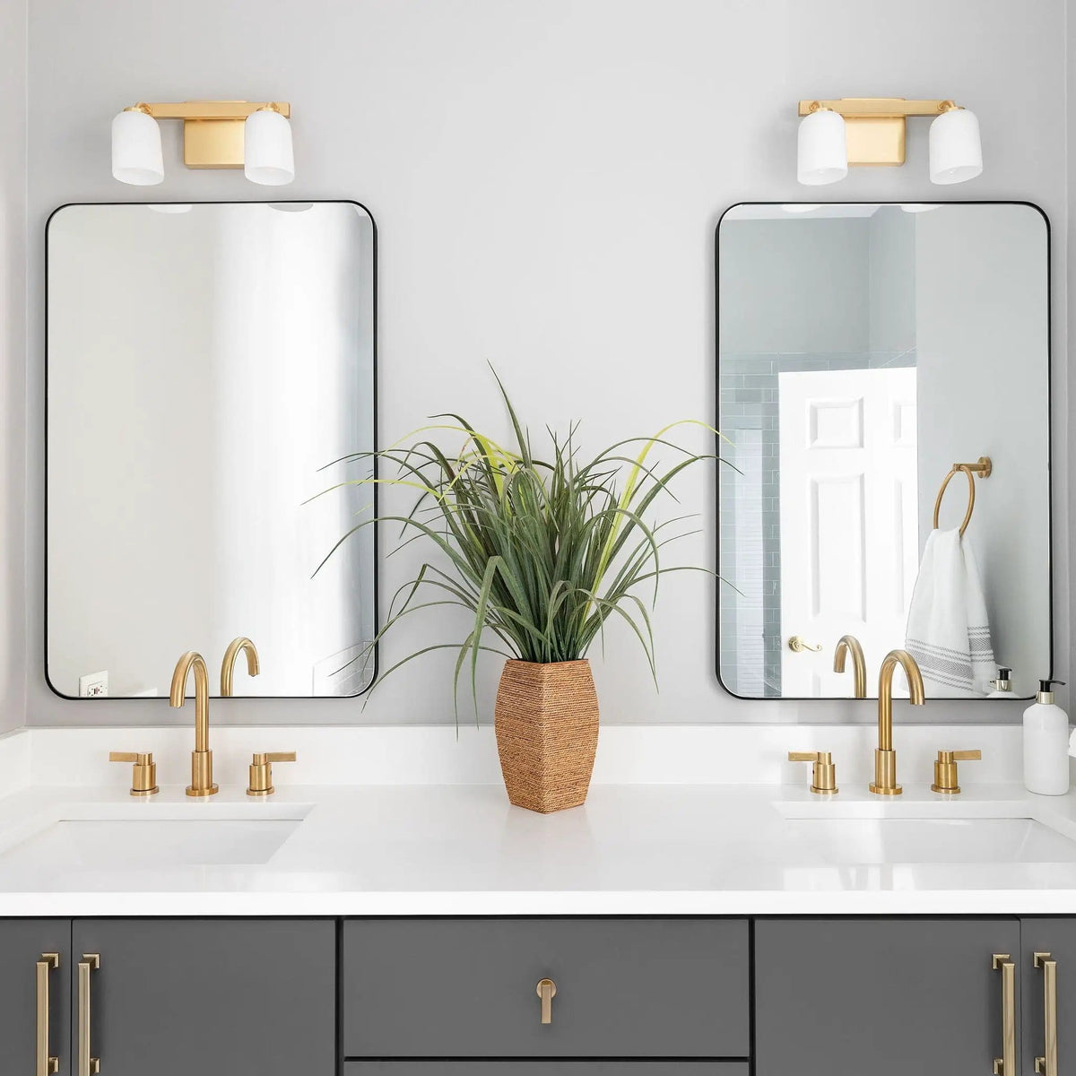 Wall Mirror Rectangular Mirror Metal Framed Mirror Vanity Mirror Dressing Mirror | 2 Pieces | Metal | Bedroom