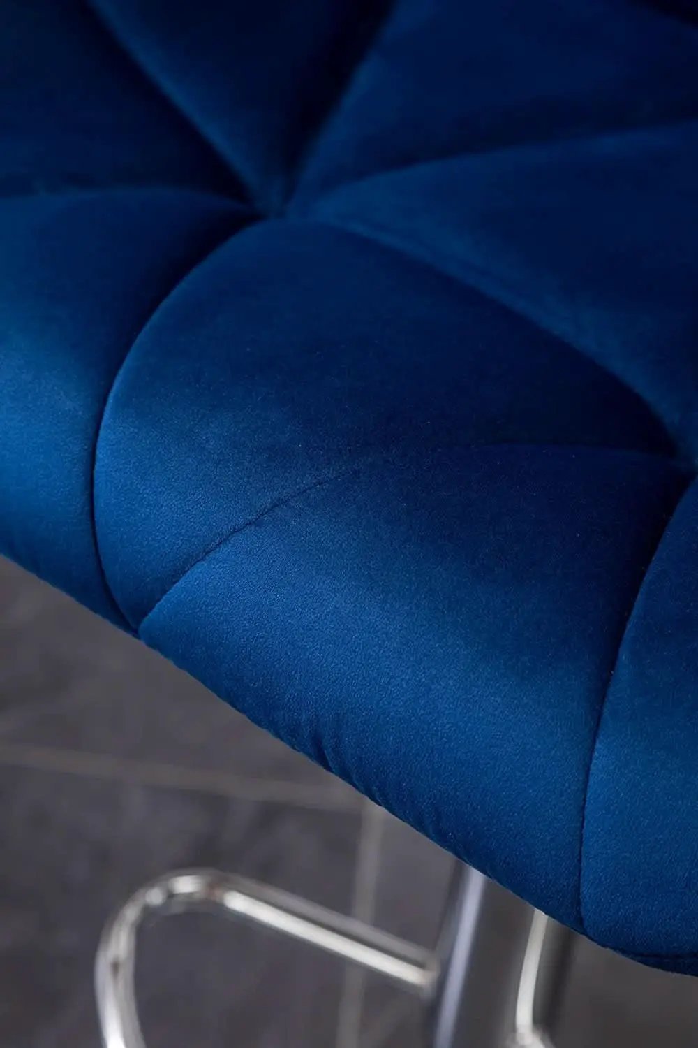 Velvet Diamond Tufted Swivel Barstools Blue Adjustable Height Set of 2 from PriceLows™