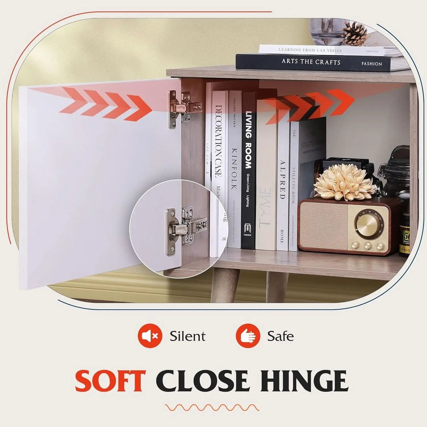 Boho TV Stand 55 To 60 Inch Greige White Sleek Design from PriceLows™