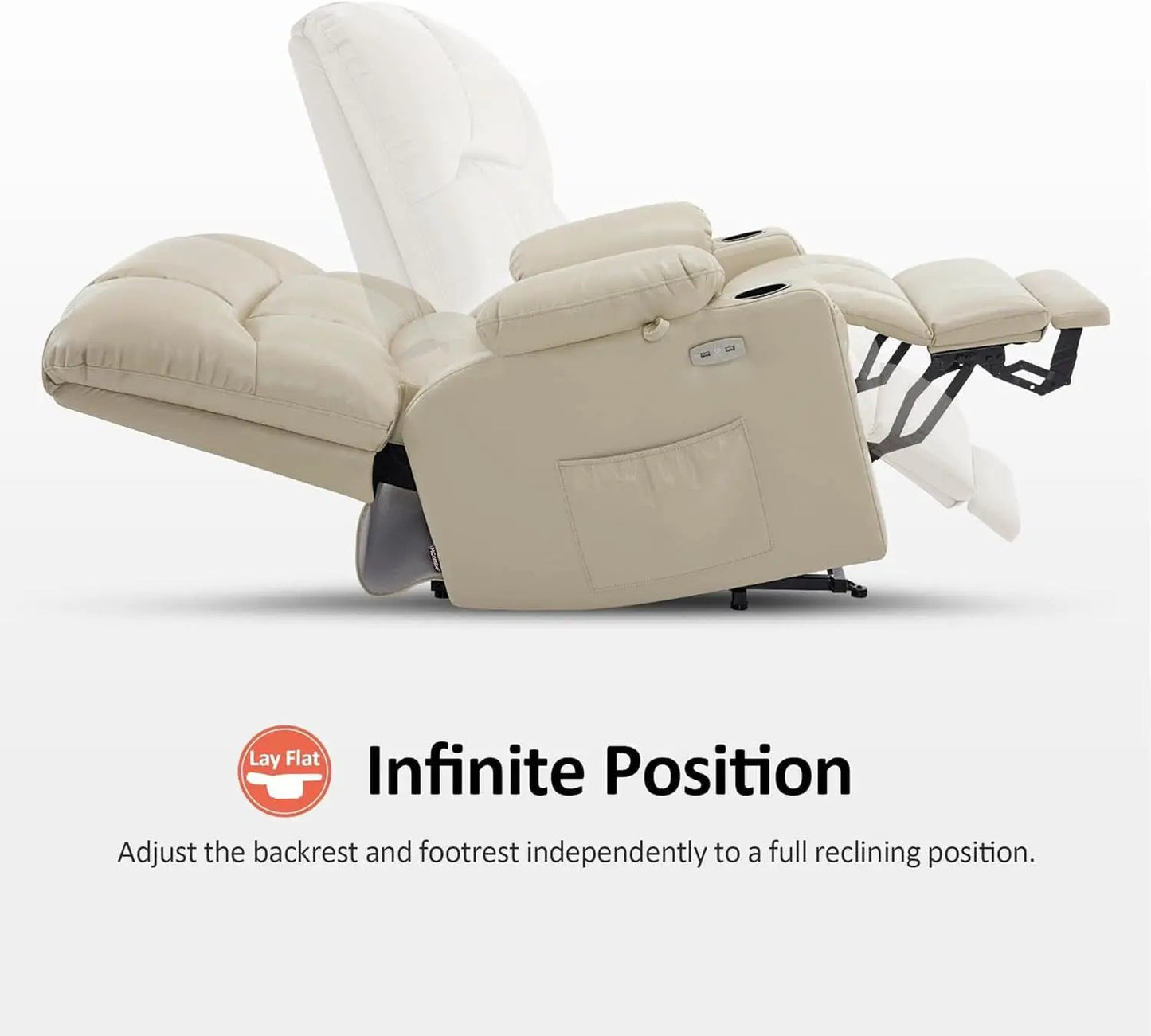 Medium Wide Power Lift Recliner Chair With Massage from PriceLows™