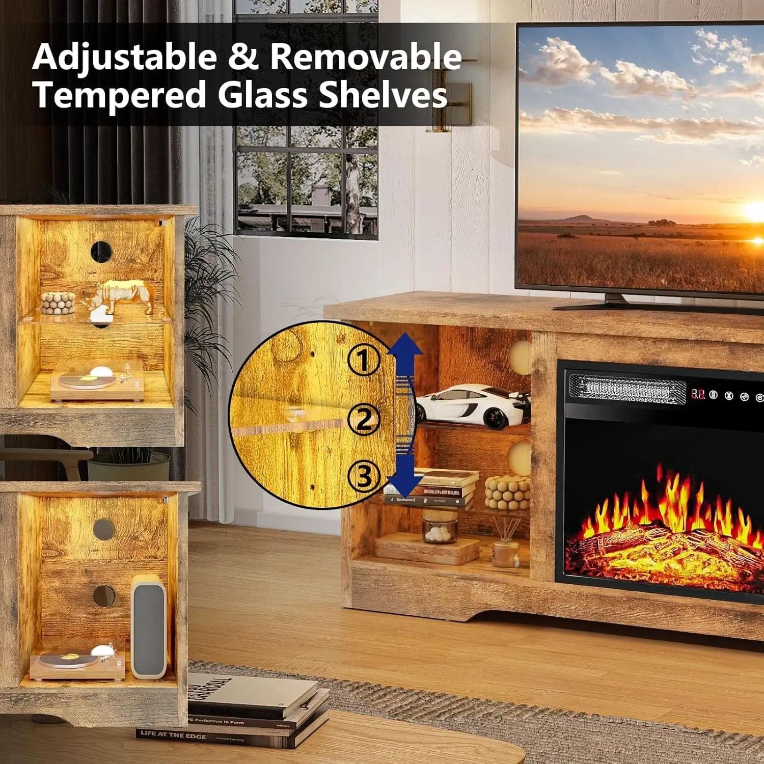 Fireplace TV Stand 18 Electric Fireplace for 65 Inch TVs from PriceLows™