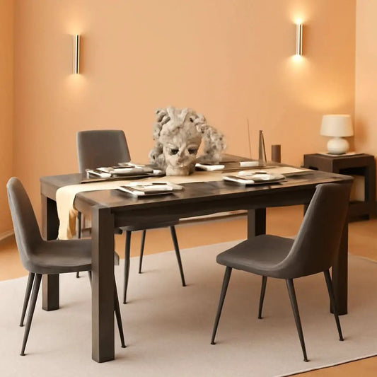 63 Inch Wood Dining Table For 4 To 6 People Grey Ideal For Dining Room from PriceLows™