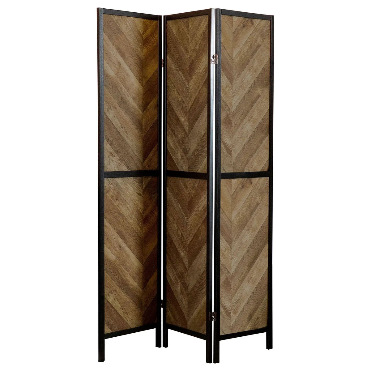 Marlene 3-Panel Room Divider Folding Screen Rustic Tobacco | 52 x 0.75 x 70.25 in | Metal | Home