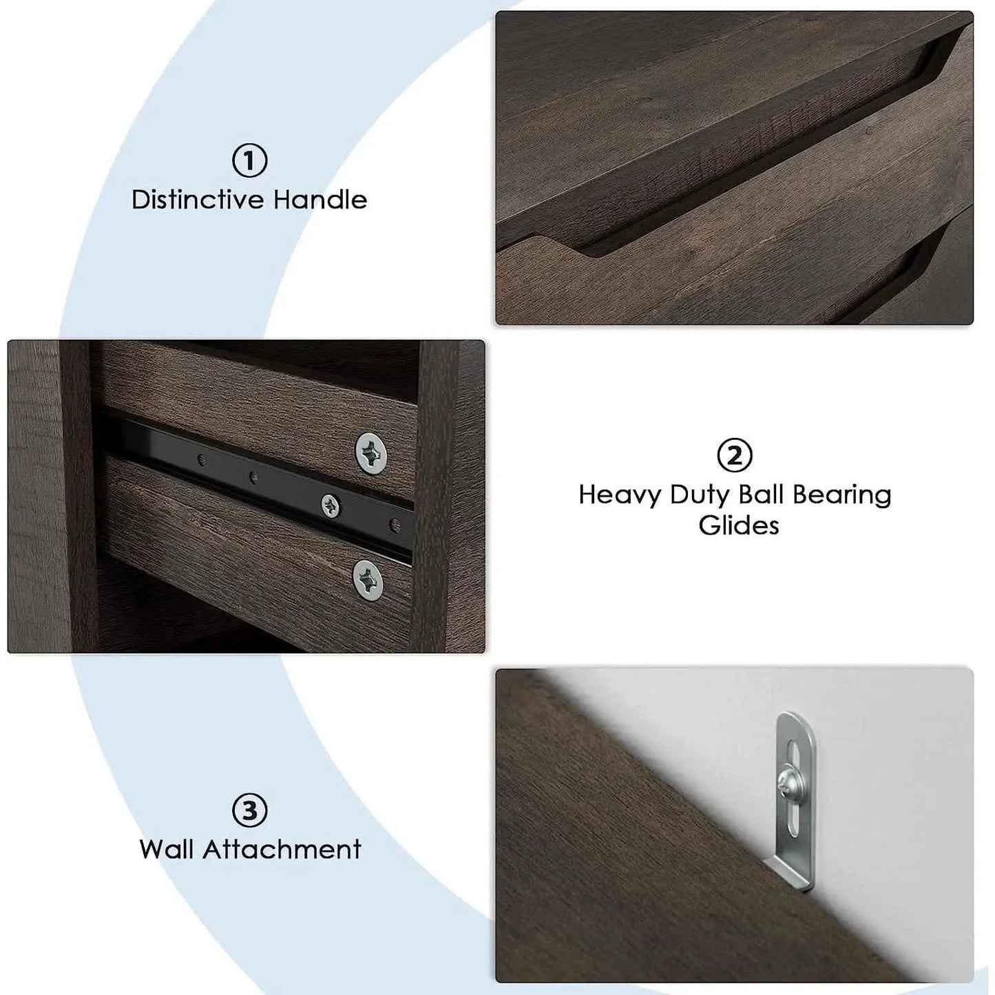 Modern 4 Drawer Dresser Walnut Finish For Bedroom Storage from PriceLows™