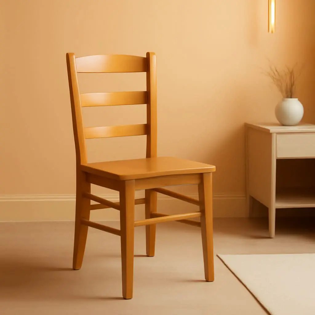 Light Oak Ladder Back Dining Chair Set 2 Piece Wood Chairs from PriceLows™