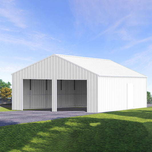 Heavy-Duty Double Garage Steel Barn Storage Shed | 2.3 Inch | Steel | Home
