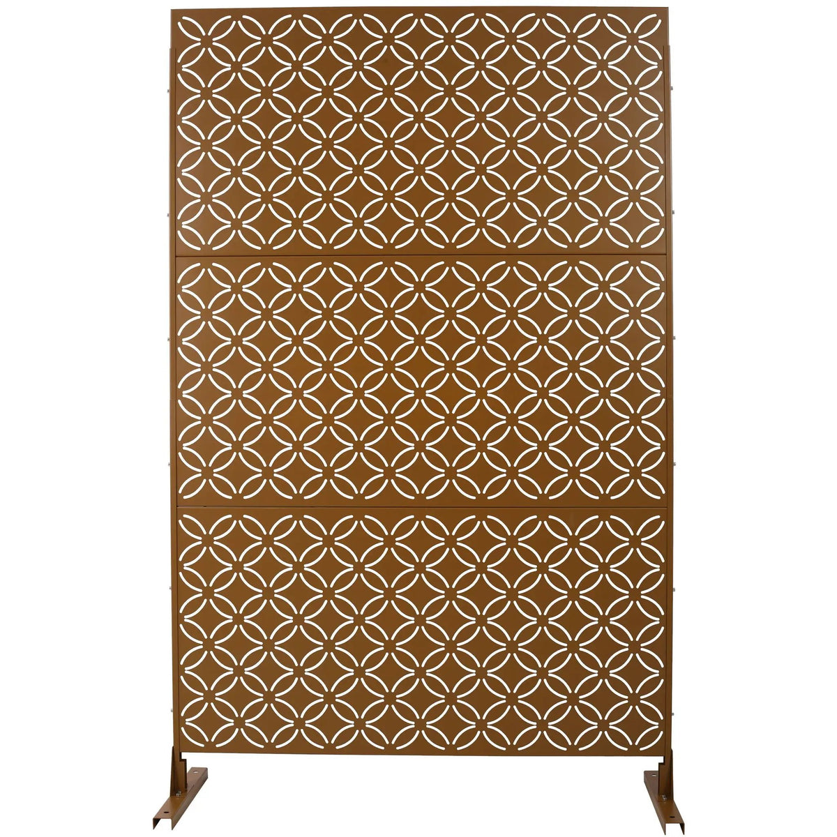 Outdoor Privacy Screen | Metal Frame | Rust Resistant | Brown