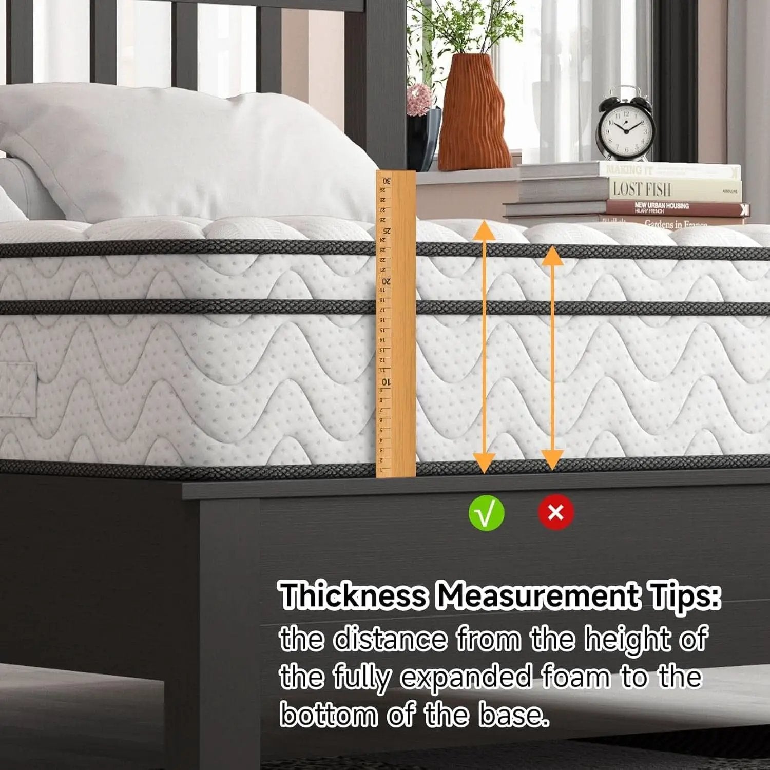 Twin Size Mattress 12Inch Fiberglass Free Memory Foam Hybrid from PriceLows™