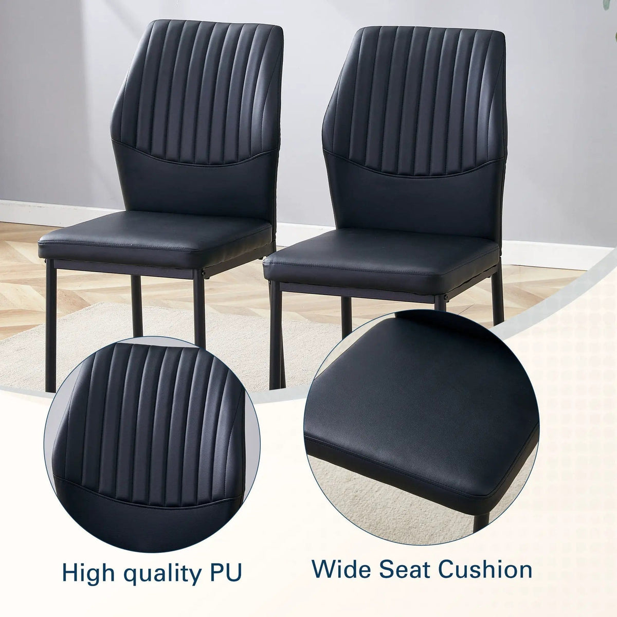 Ergonomic Simple Chair With Metal Leg Chair Set | 3 Pieces | Metal | Dining Room