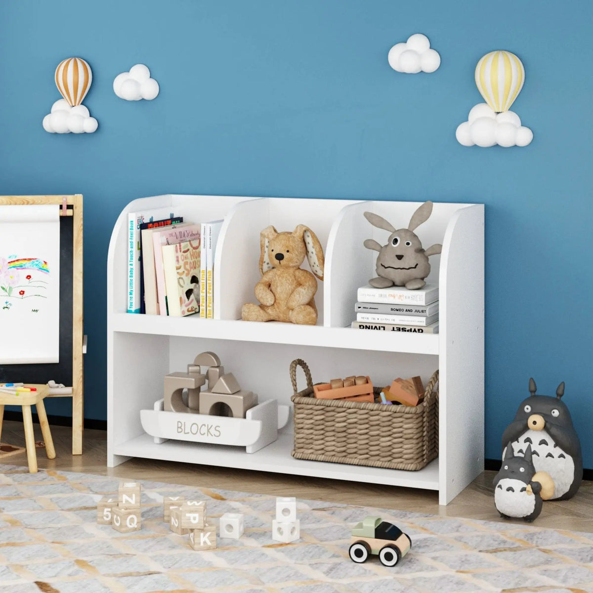 Bookcase | 4 Compartments | Wall Anchor Kit | White