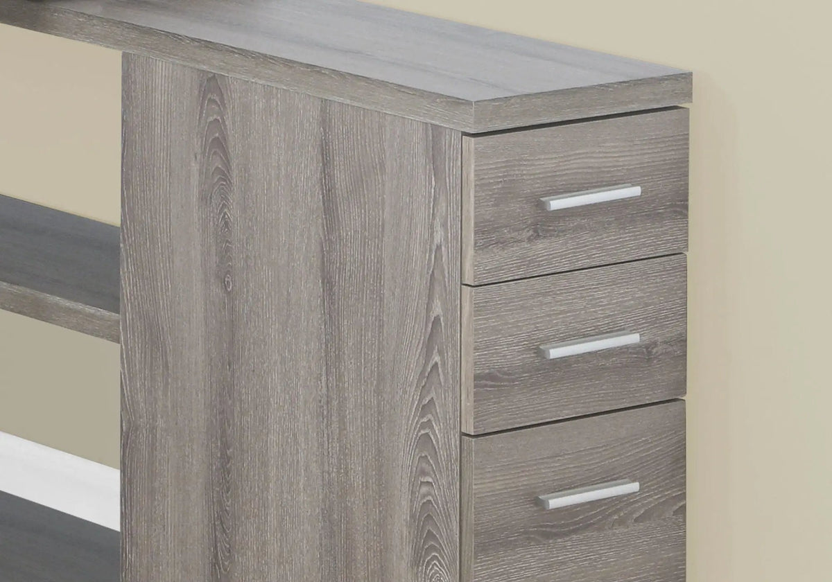 L-Shaped Computer Desk With Drawers | 47.25 Inch Width | Left Or Right Setup | Three Drawers