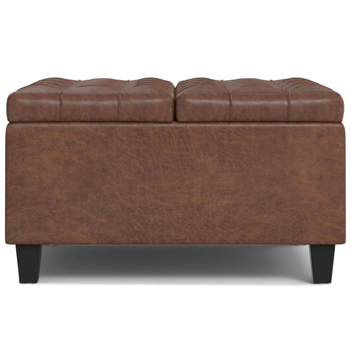 Harrison Large Coffee Table Storage Ottoman | Split Lift-Up Top | Square Design | 36 Inch Width