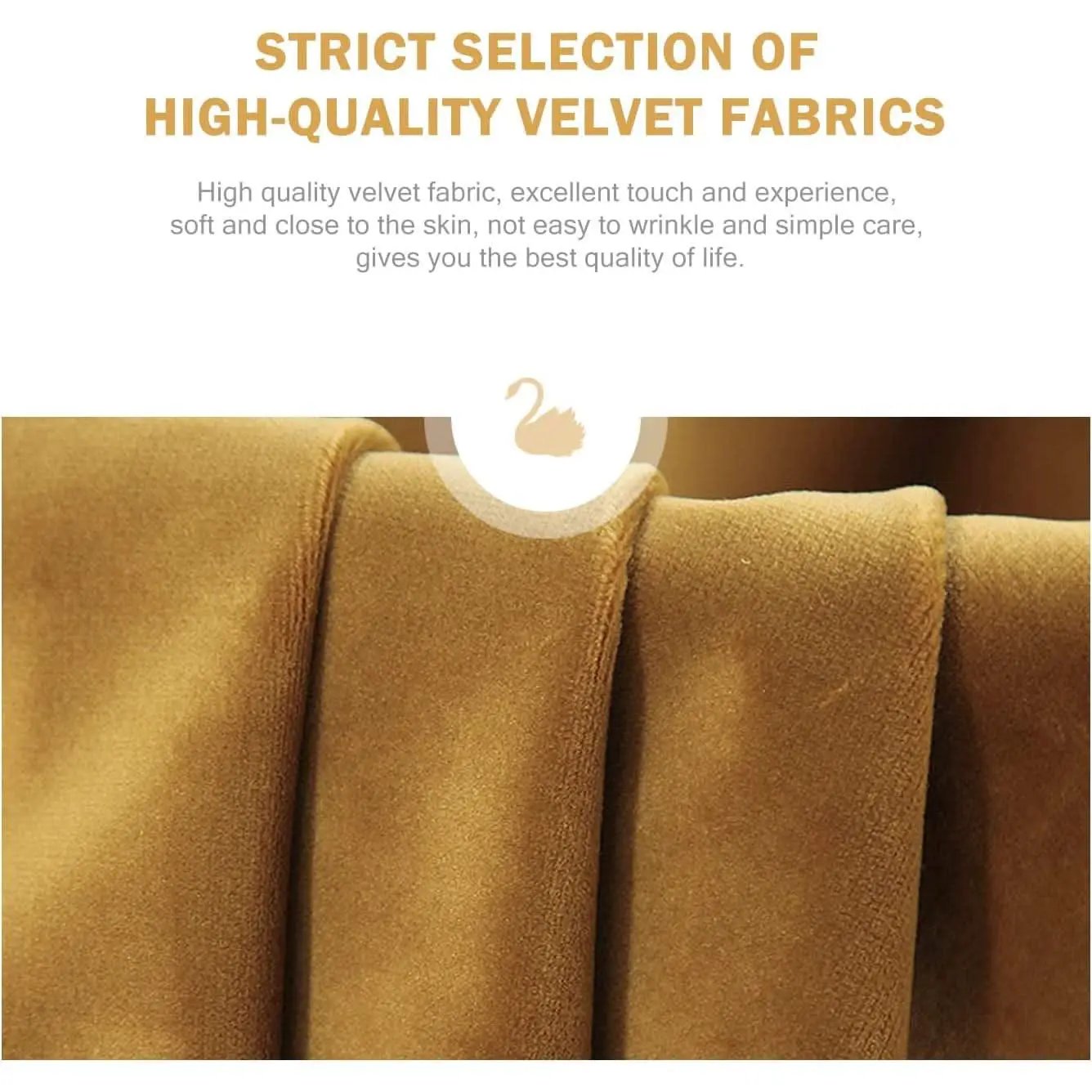 Gold Velvet Tufted Dining Chairs With Ring Pull Trim from PriceLows™