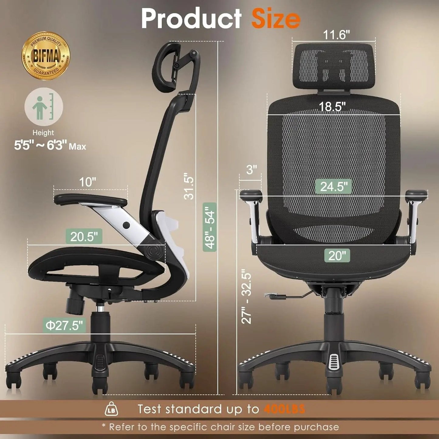 Big Tall Mesh Office Chair With Headrest And Tilt from PriceLows™