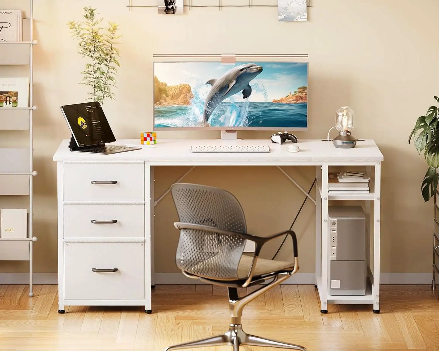 51 Inch Computer Desk With USB Outlets For Home Office from PriceLows™