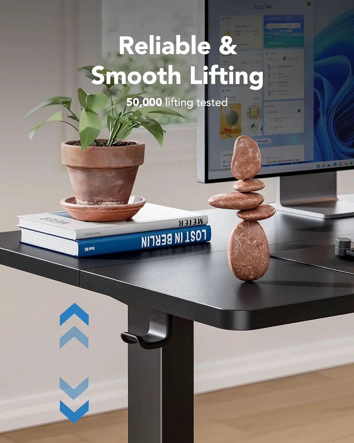 48 Inch Black Electric Standing Desk With Adjustable Height And Memory Settings from PriceLows™