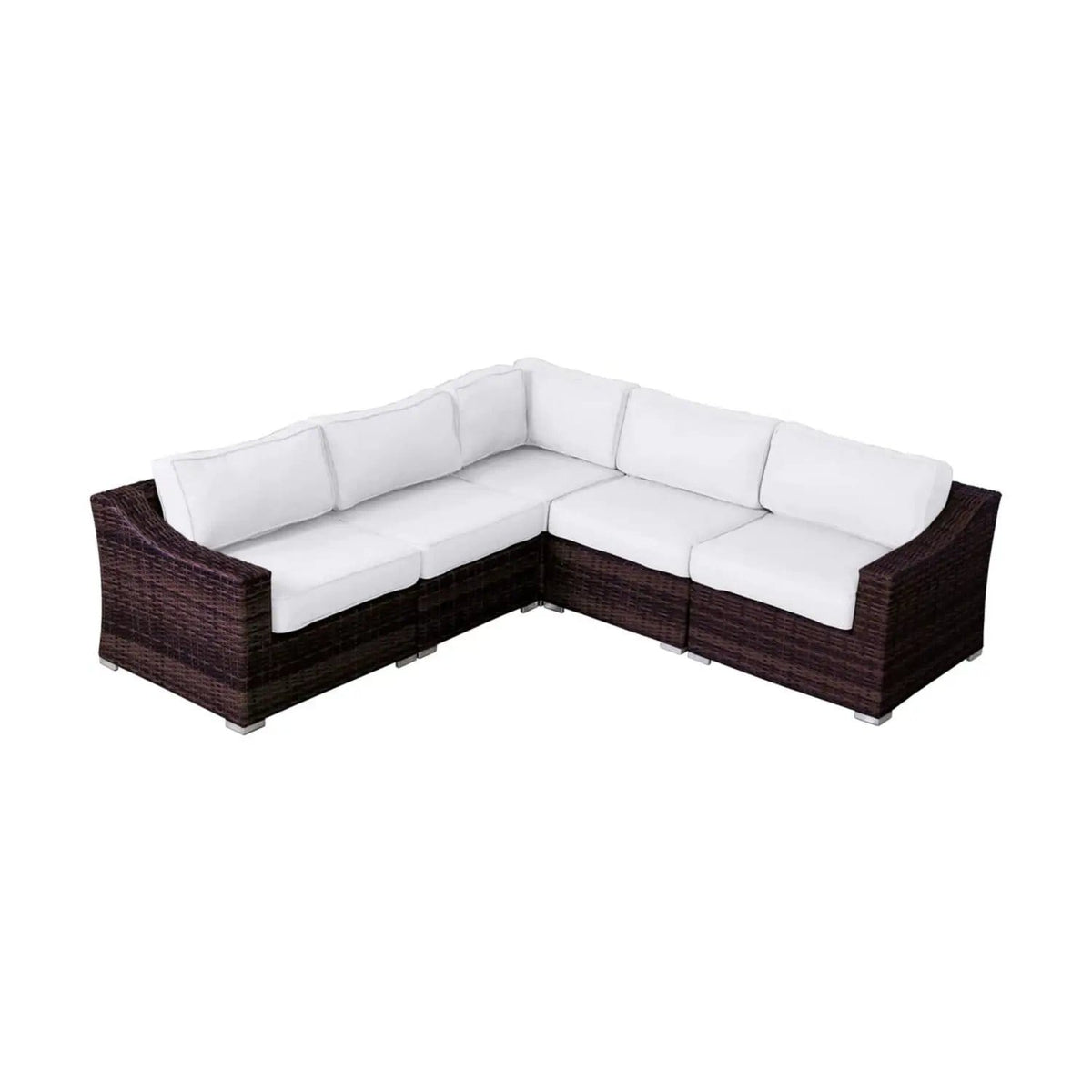 Outdoor Wicker Sofa Seating Group With Cushions Stationary Sectional | Stationary Sectional | Wicker & Aluminum | Living Room