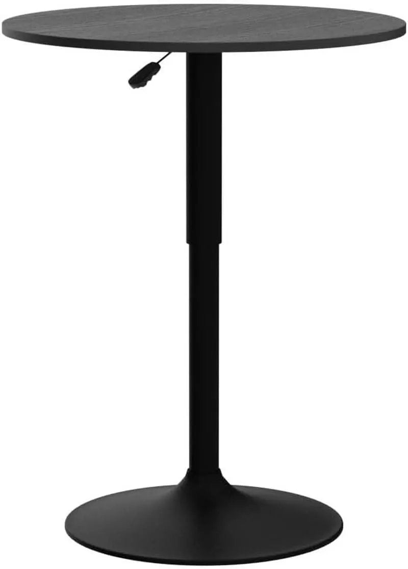 Black Circular Bar Table Featuring Adjustable Height from PriceLows™