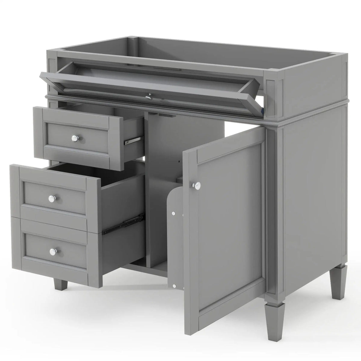 Bathroom Vanity | 3 Drawers | Blue Finish | Tip Out