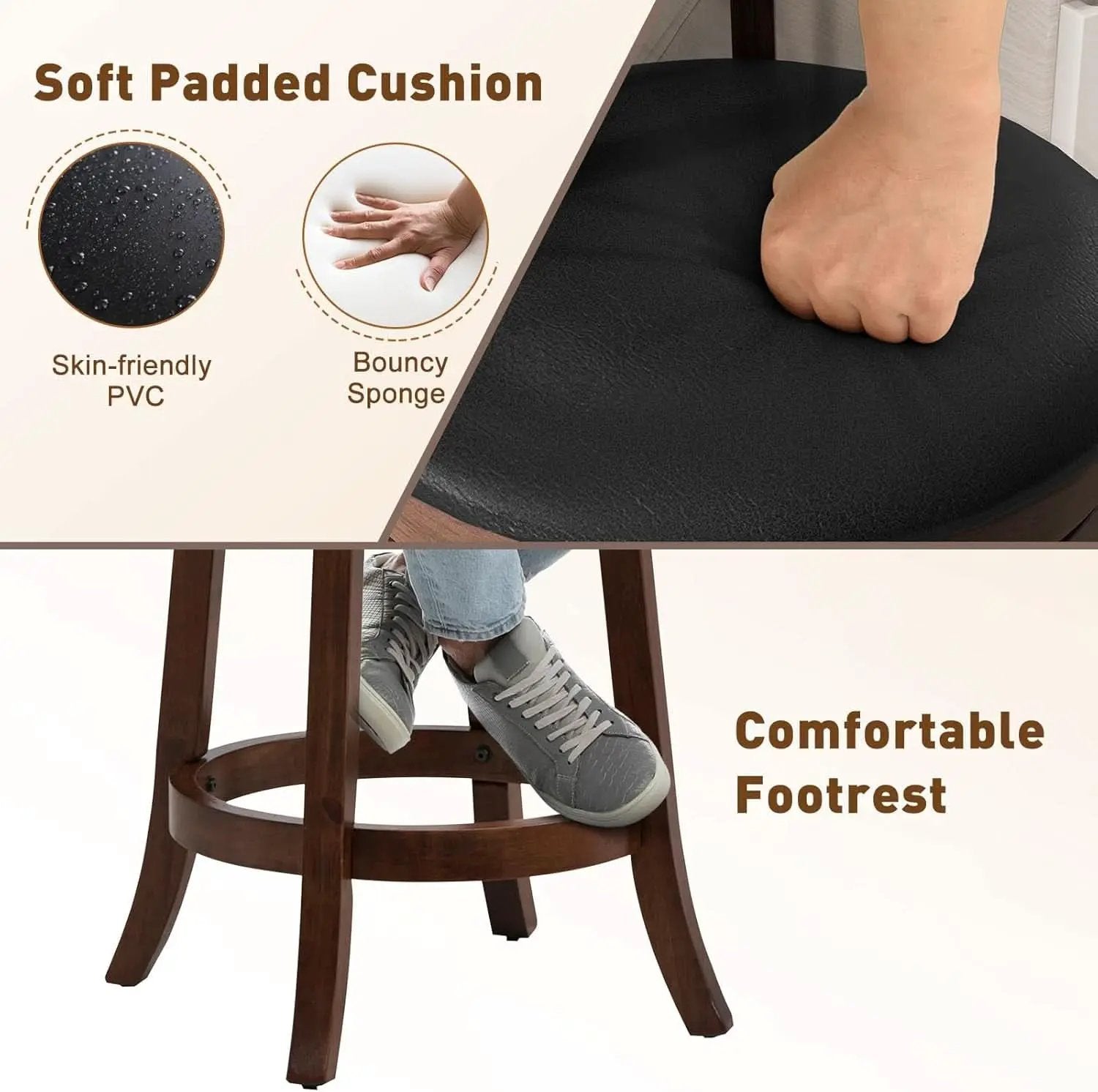 Ergonomic Swivel Bar Stools Set of Two from PriceLows™