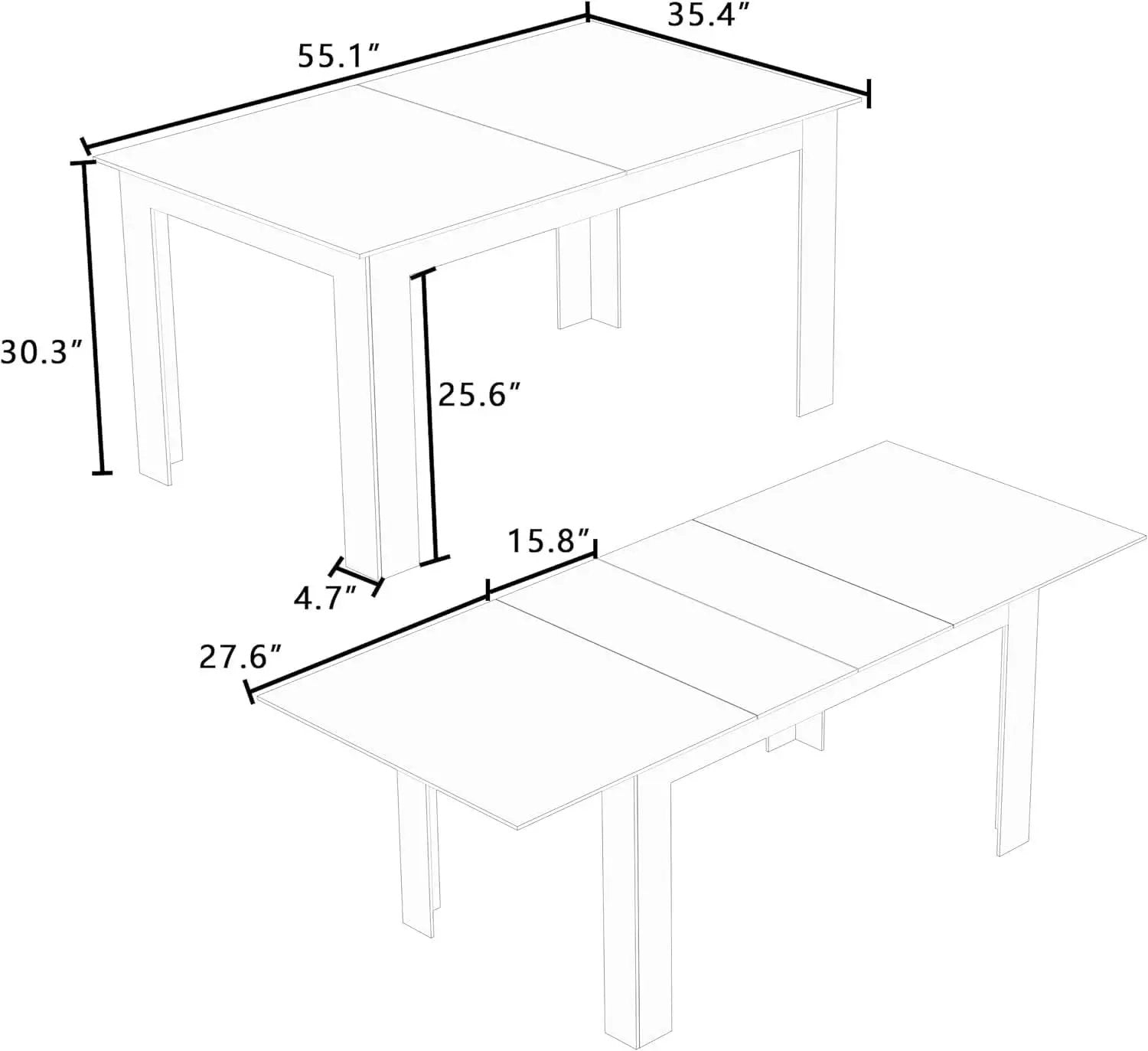 Expandable Dining Table For 6 To 8 Seater Brown Engineered Wood from PriceLows™