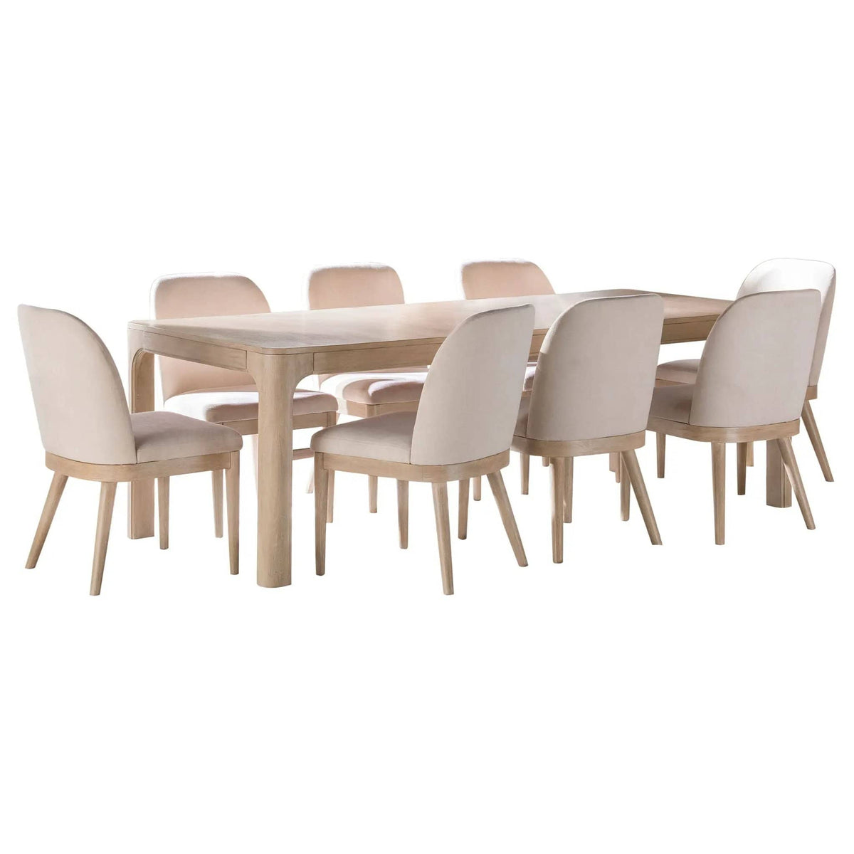 Solano 9-piece Extension Table Dining Set Weathered Mango | 9-Piece Set | Mango Wood & Fabric | Dining Room