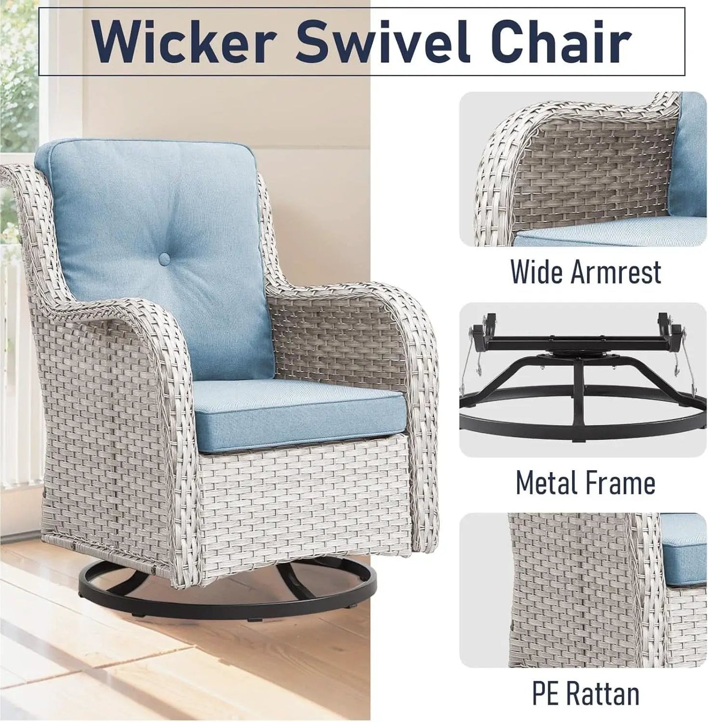 Comfortable 11 Piece Outdoor Furniture Set with Swivel Rockers from PriceLows™