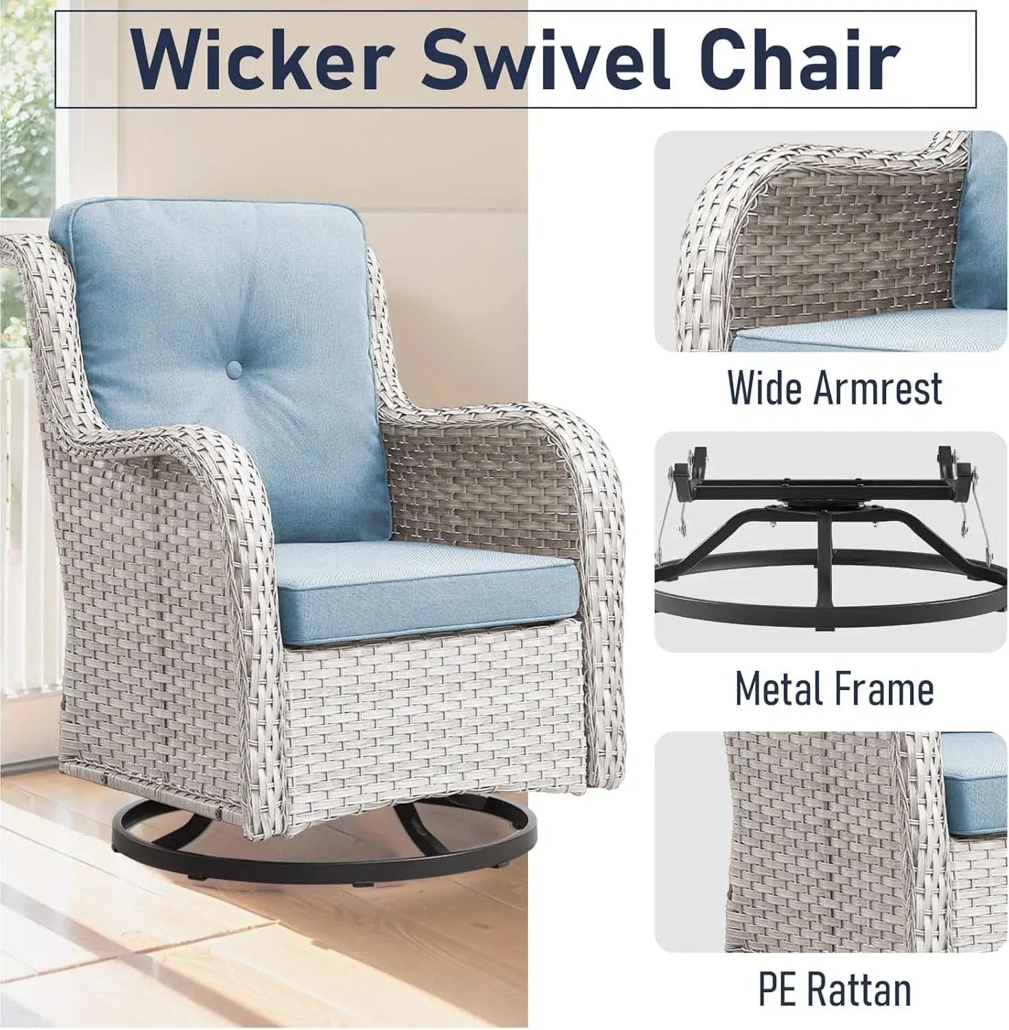 Comfortable 11 Piece Outdoor Furniture Set with Swivel Rockers from PriceLows™