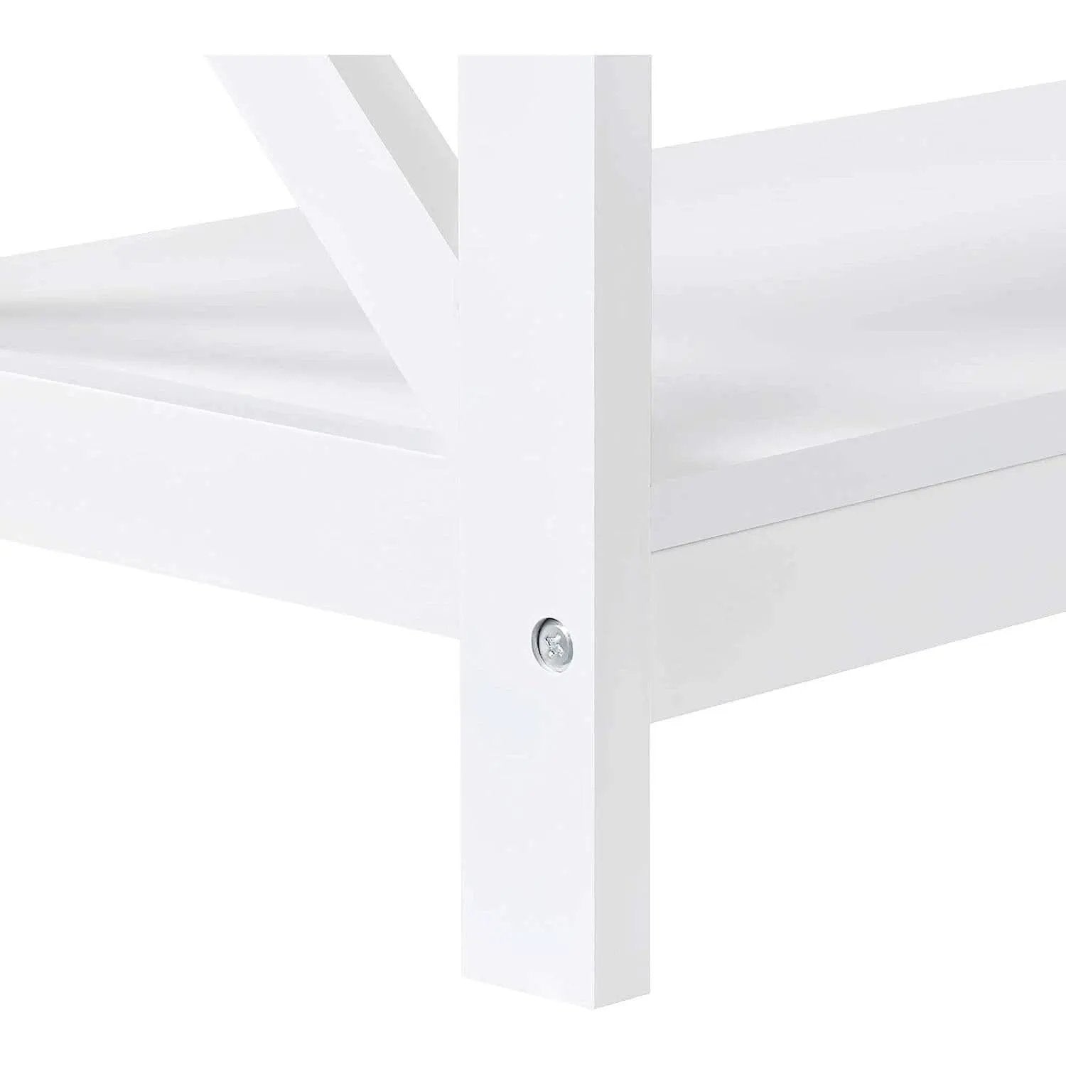 White Three Tier Console Table With Storage Shelves from PriceLows™