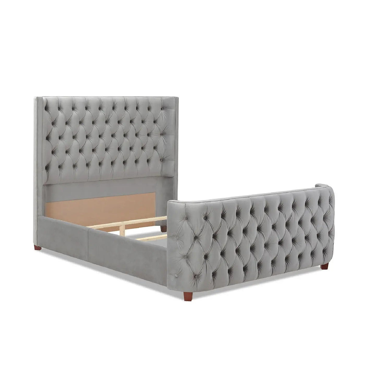 Brooklyn Tufted Panel Bed | Headboard And Footboard Set | Wingback Design | Diamond Tufting