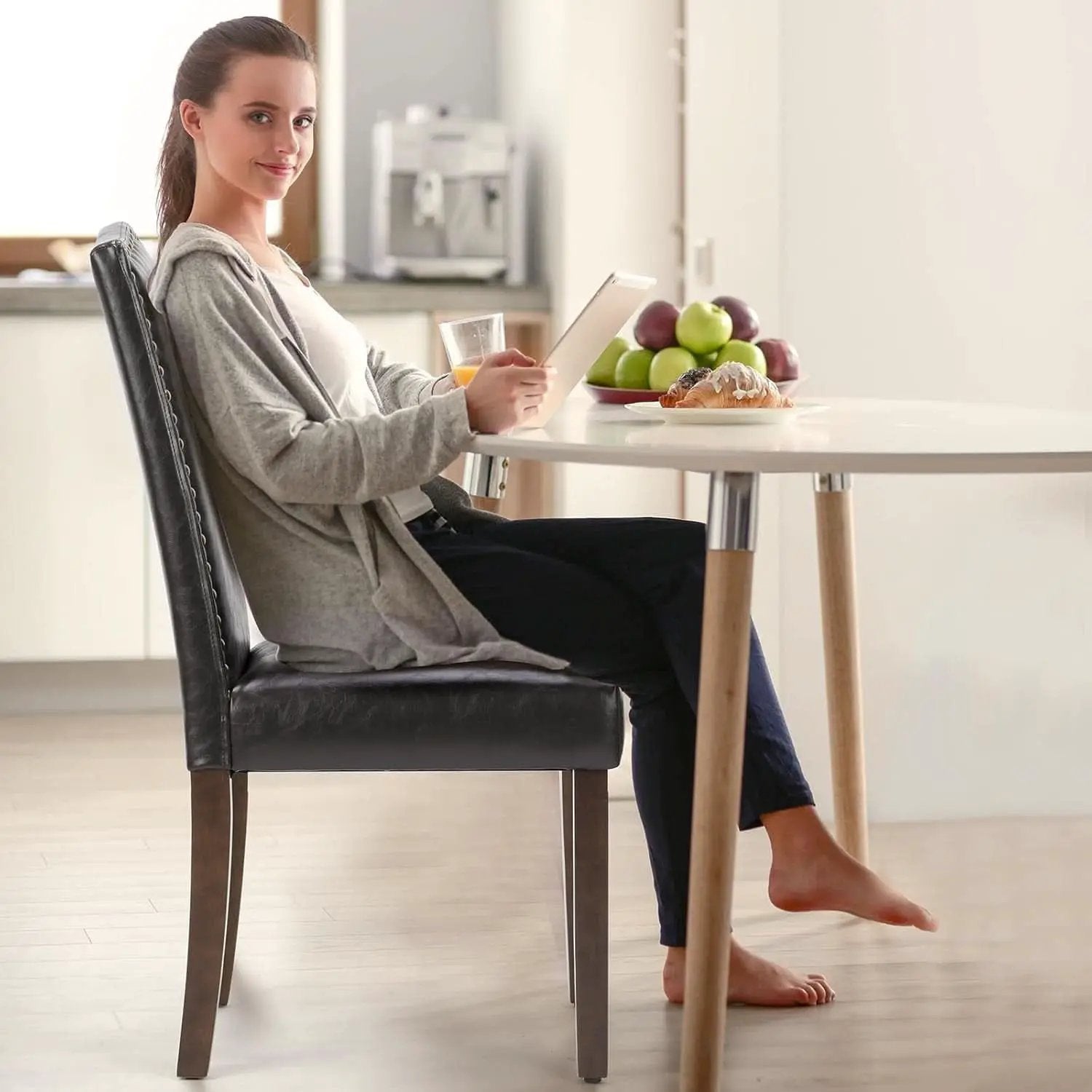 Six Piece Dark Brown Dining Chairs Living Room Set from PriceLows™