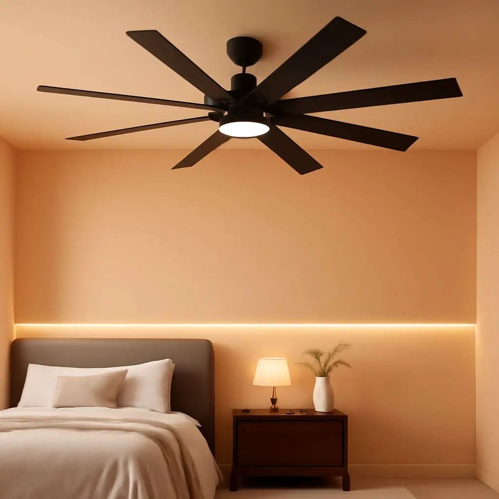 62 Inch Ceiling Fan With Remote Matte Black Wood Finish from PriceLows™