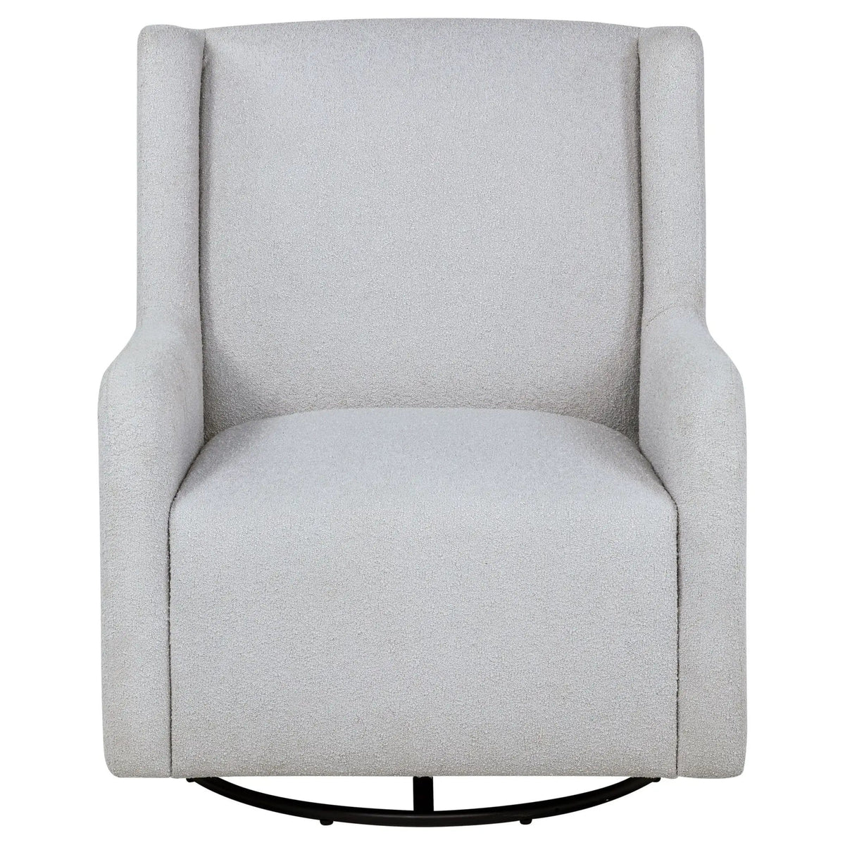 Serra Boucle Upholstered Swivel Glider Dove Glider Chair | 30.25 x 35.5 x 35.75 in | Boucle & Fabric | Grey