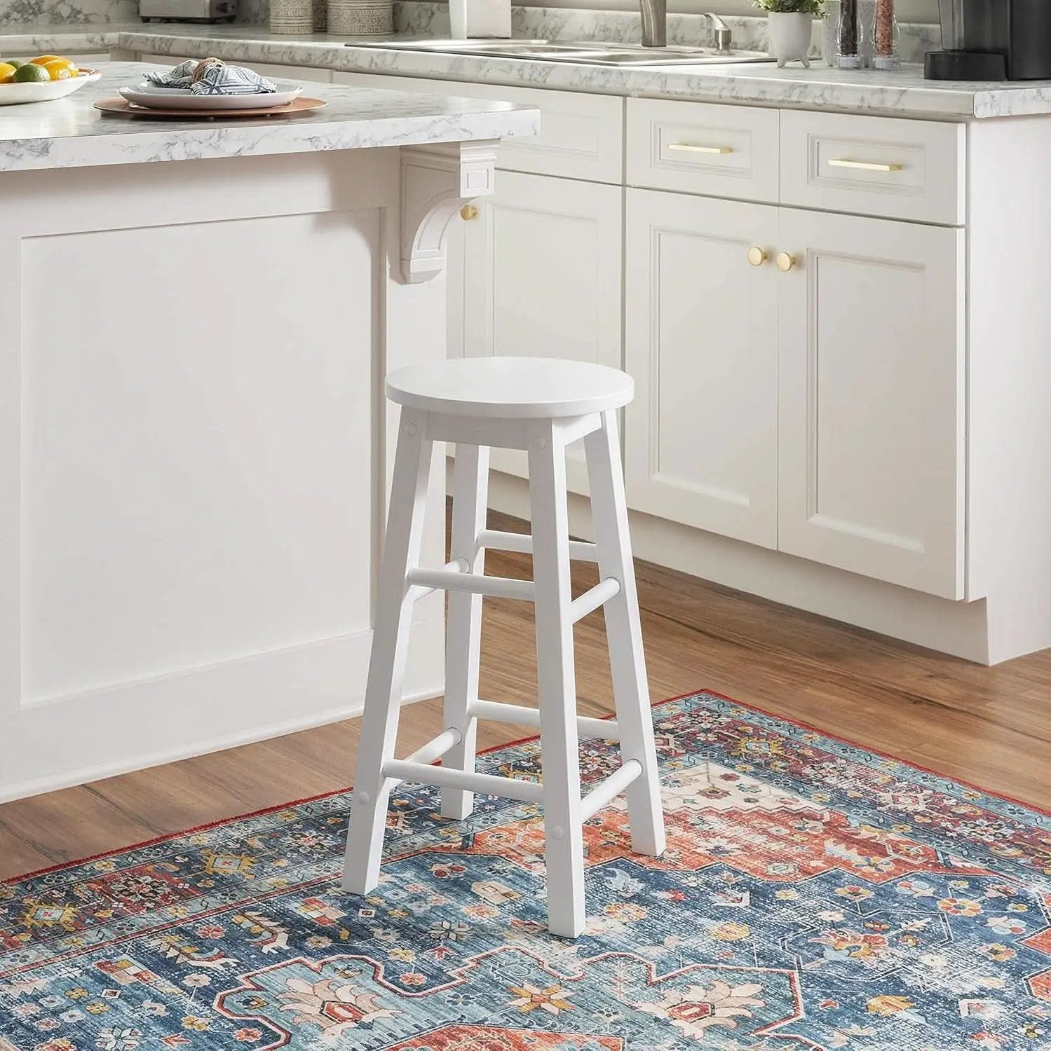 Zeke White 24 Inch Counter Stool Modern Kitchen Seating from PriceLows™
