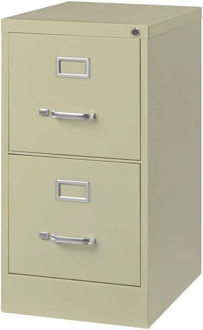 2-Drawer Vertical Beige Metal Filing Cabinet Lockable 28.38-Inch For Home Office Letter Size Pre-Assembled from PriceLows™