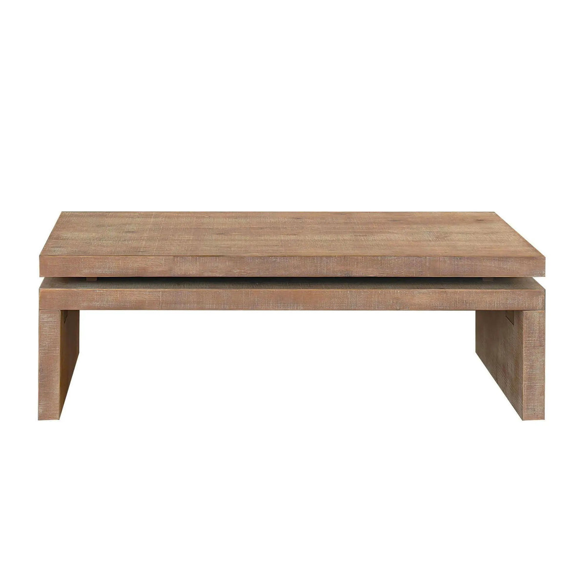 Rectangular Center Table | Solid Engineered Wood | Layered Silhouette | Distinctive Wood Grain