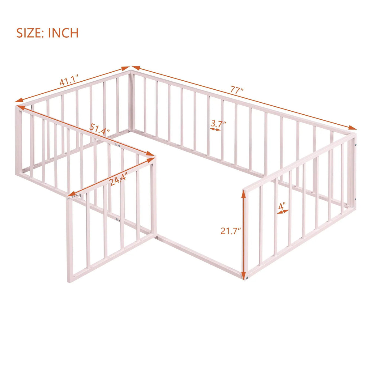 Metal Floor Bed Frame | Raised Fence Gate | Low Platform Design