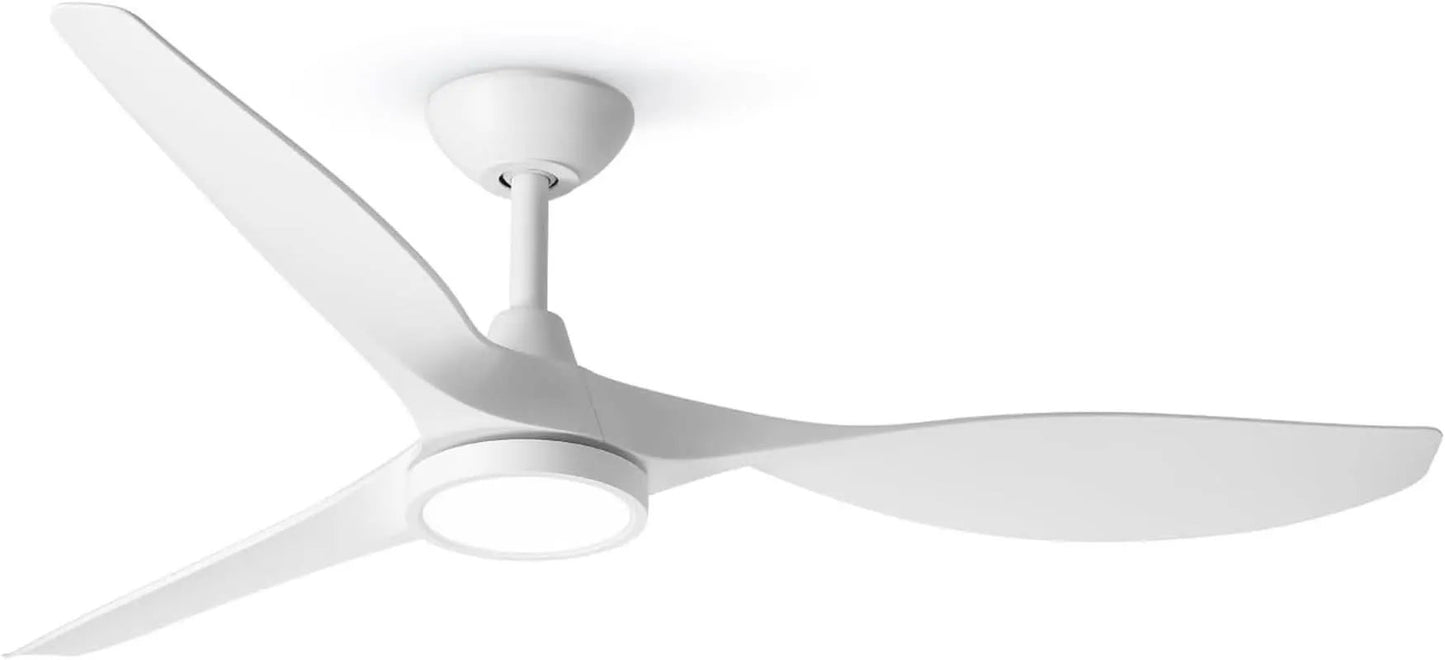 52 Inch White Energy Efficient Ceiling Fan With LED Light from PriceLows™