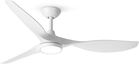 52 Inch White Energy Efficient Ceiling Fan With LED Light from PriceLows™