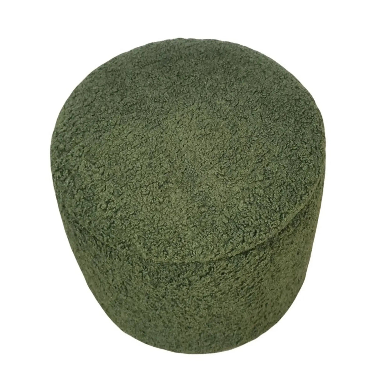Round Storage Ottoman | Upholstered Soft Fabric | High Density Foam | Built-In Compartment