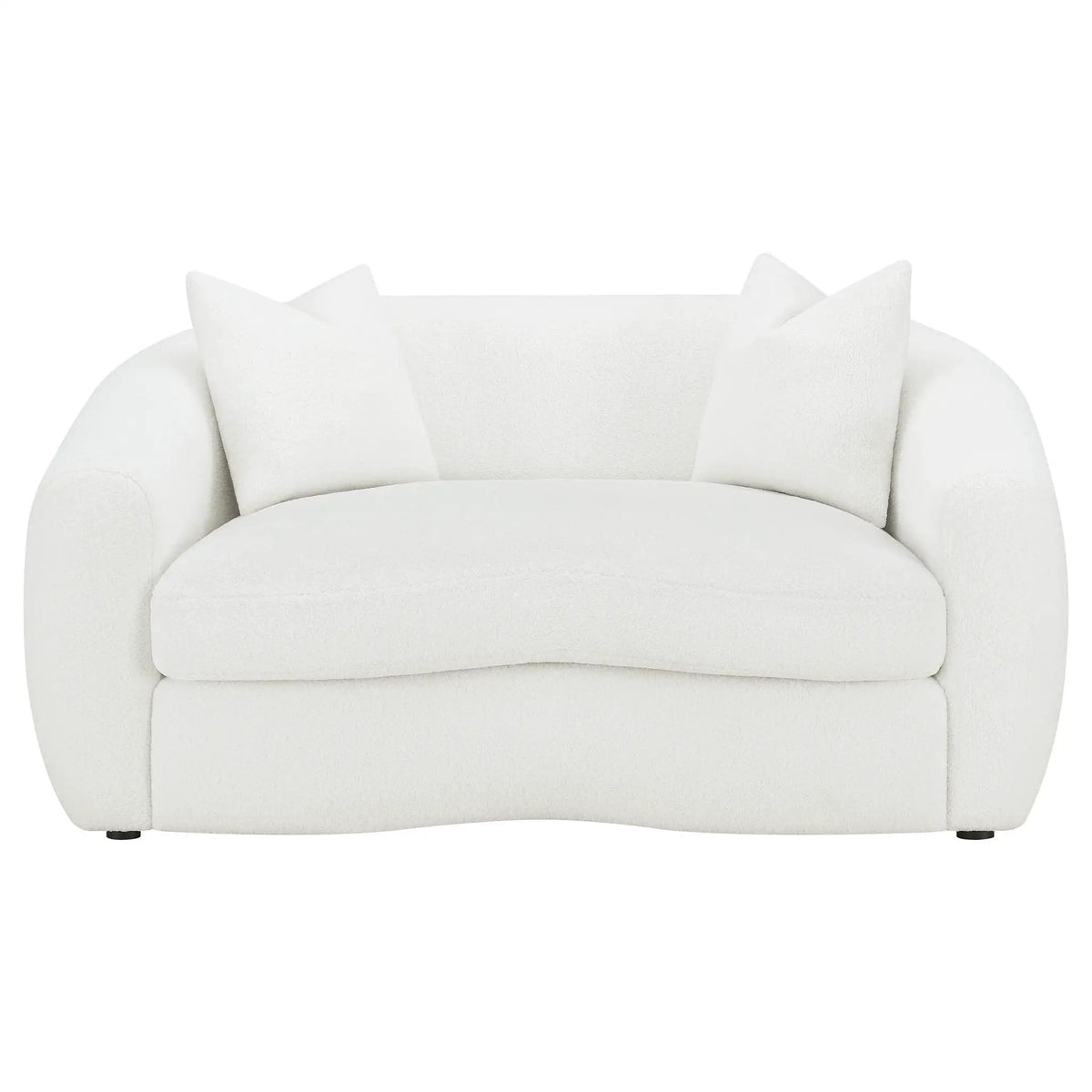 Isabella Faux Sheepskin Upholstered Loveseat | 68 x 42 x 32.5 in | Wood | Natural