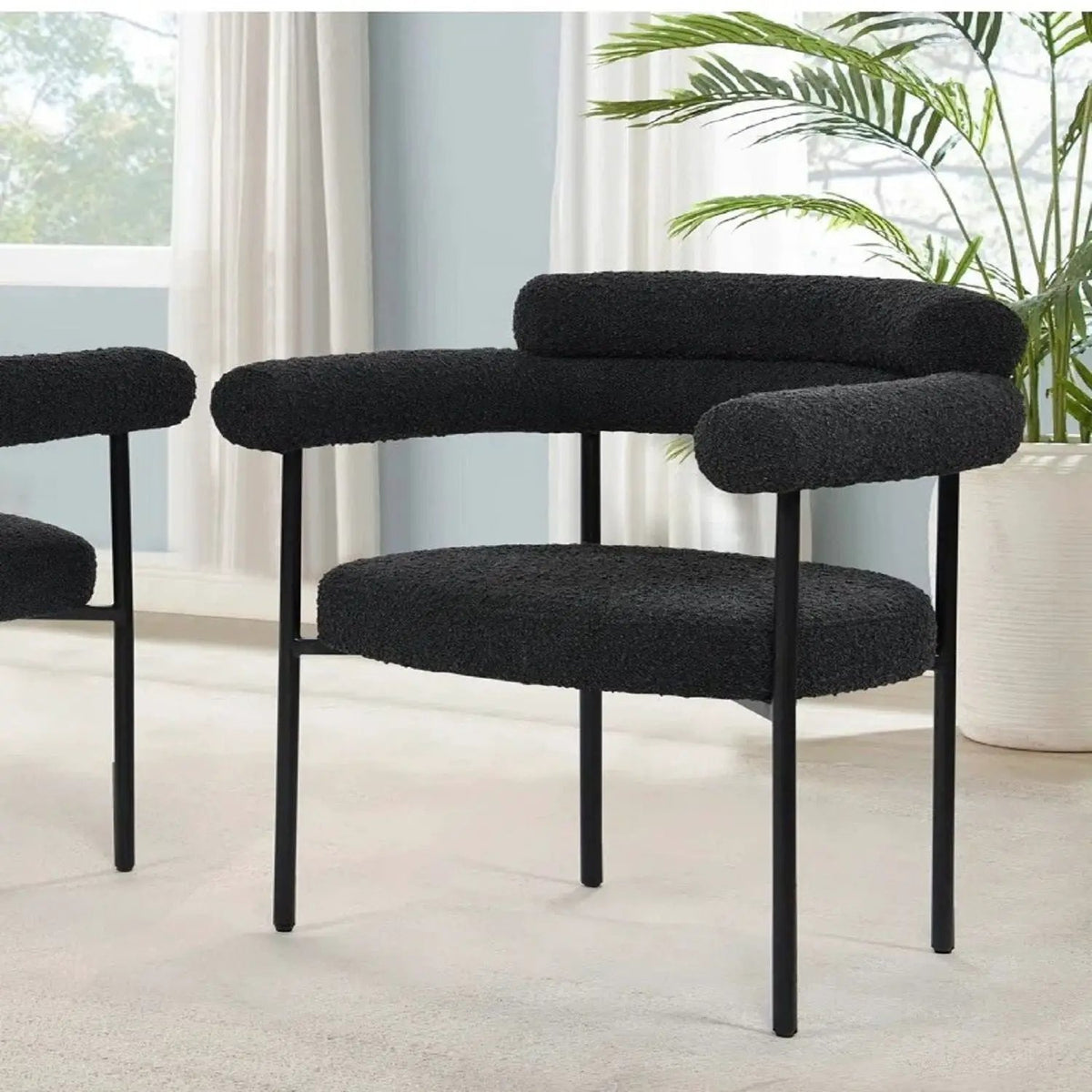 Dining Chairs | Armrests | Fabric Upholstery | Set Of 2