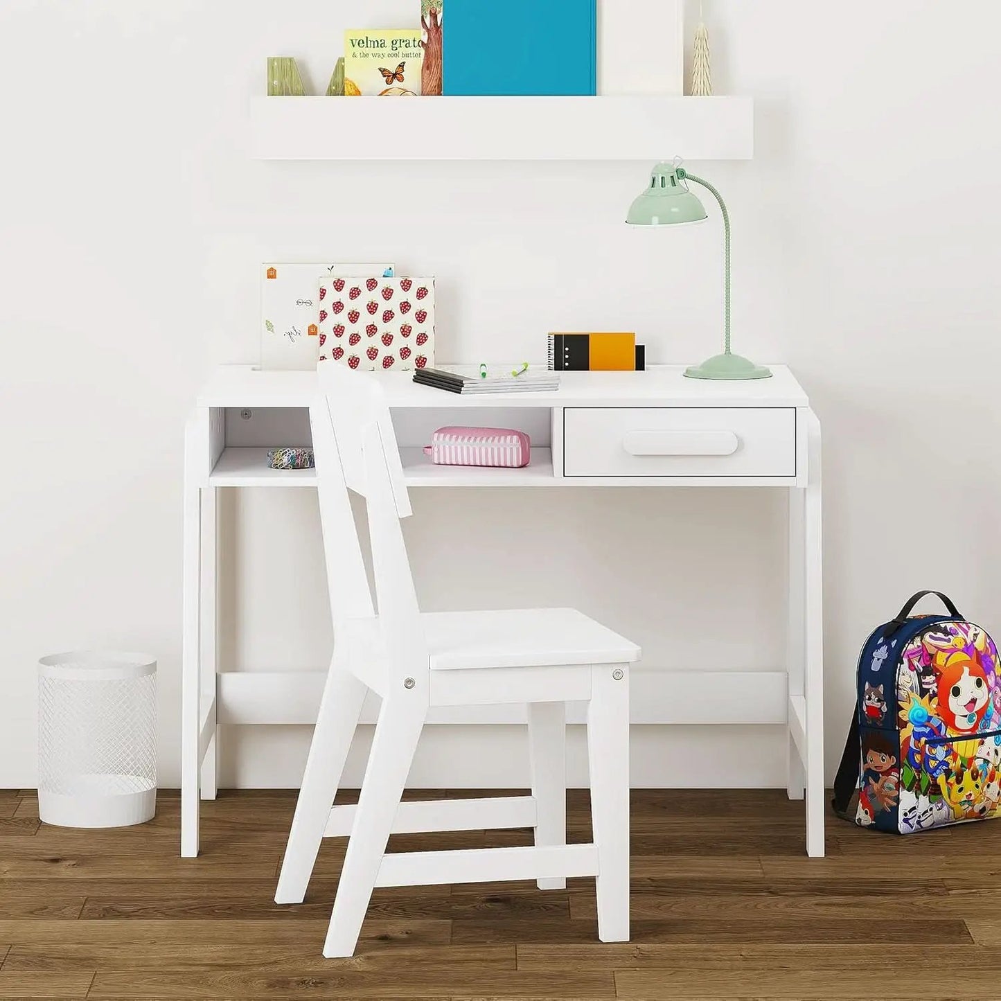 Kids Desk and Chair Set With Storage Drawers for Study from PriceLows™