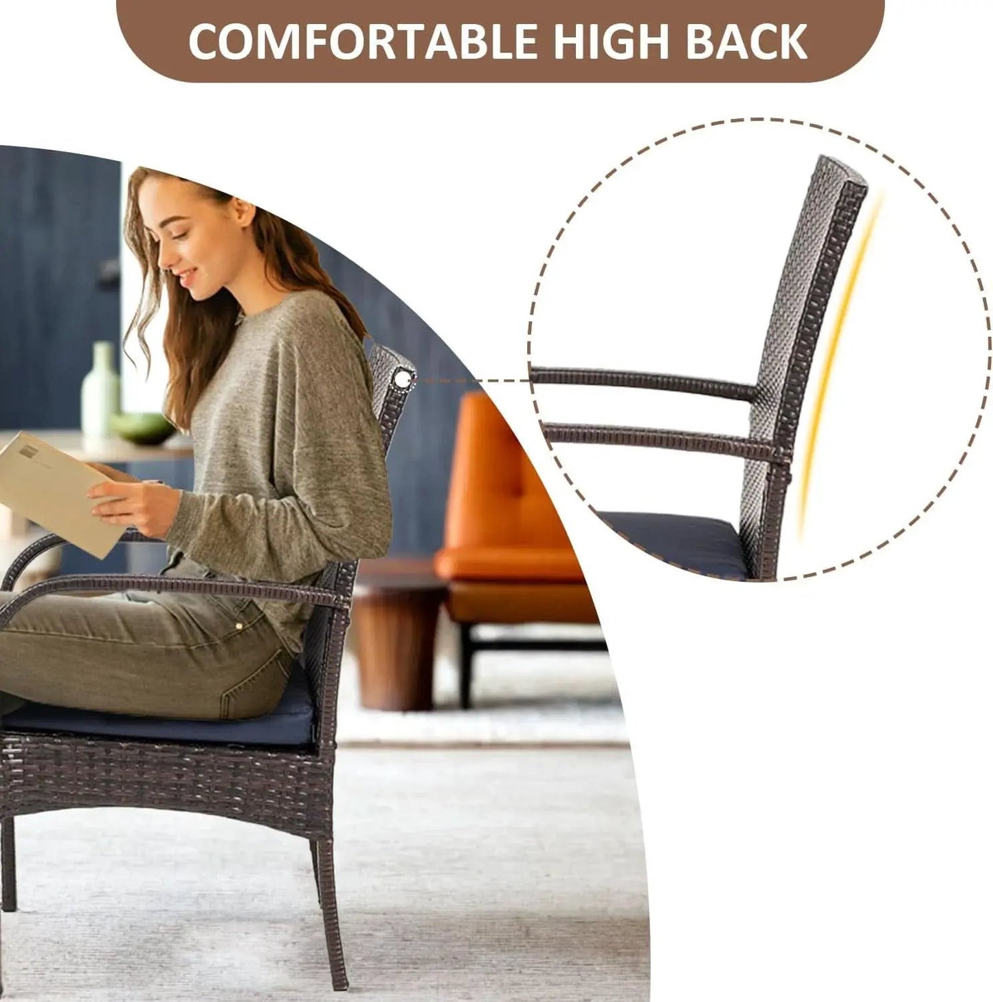 Outdoor Wicker Chair Set with Cushions for Patios from PriceLows™