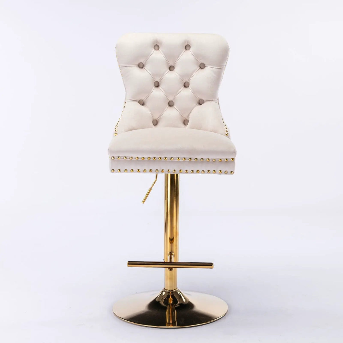 Swivel Barstools | Set Of 2 | Adjustable 25-33 Inch Seat Height | Tufted Back Upholstery