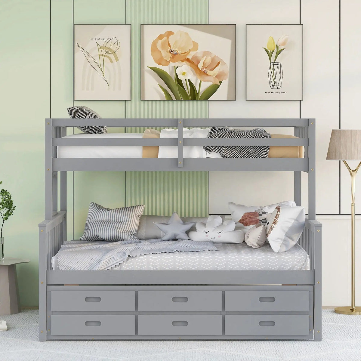 Bunk Bed | Twin Size | Rolling Trundle | Storage Drawers