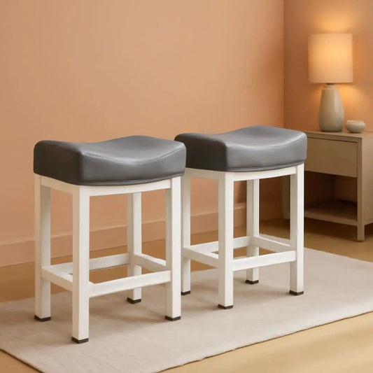 24 Inch Counter Height Bar Stools Set Of 2 Bonded Leather from PriceLows™