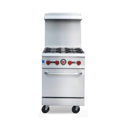 24-Inch Commercial 151K BTU 4-Burner Stainless Steel Freestanding Gas Range | 24 Inch | 4-Burner | Home