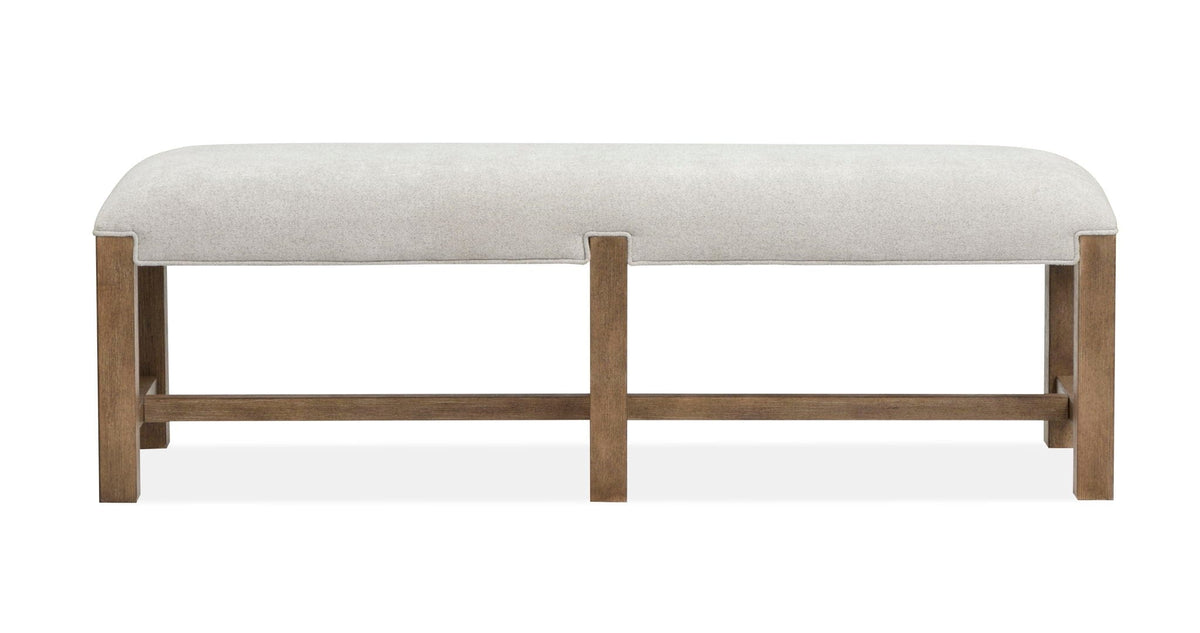 Plum Creek Bench | 2 Pieces | Oak Veneer & Fabric | Home
