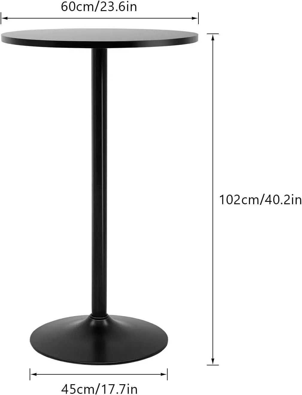 40 Inch Round Bistro Pub Table Steel Frame Construction from PriceLows™